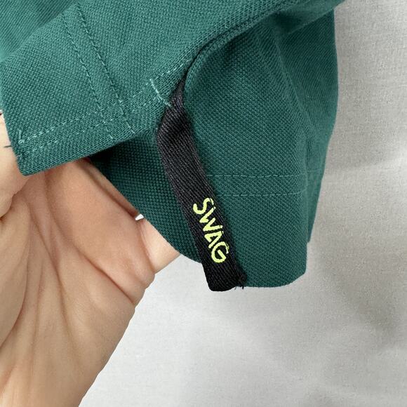 Swag Golf Masters Polo Shirt Mens Large Green Skull Logo Embroidered Performance - Picture 4 of 12